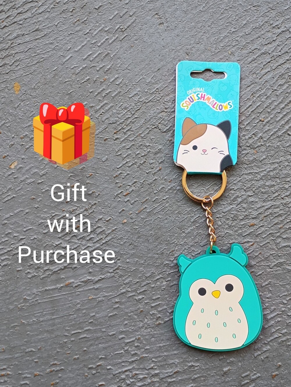 Squishmallows Teal Owl Keychain with Gold Hardware NWT or Free with Purchase🎁